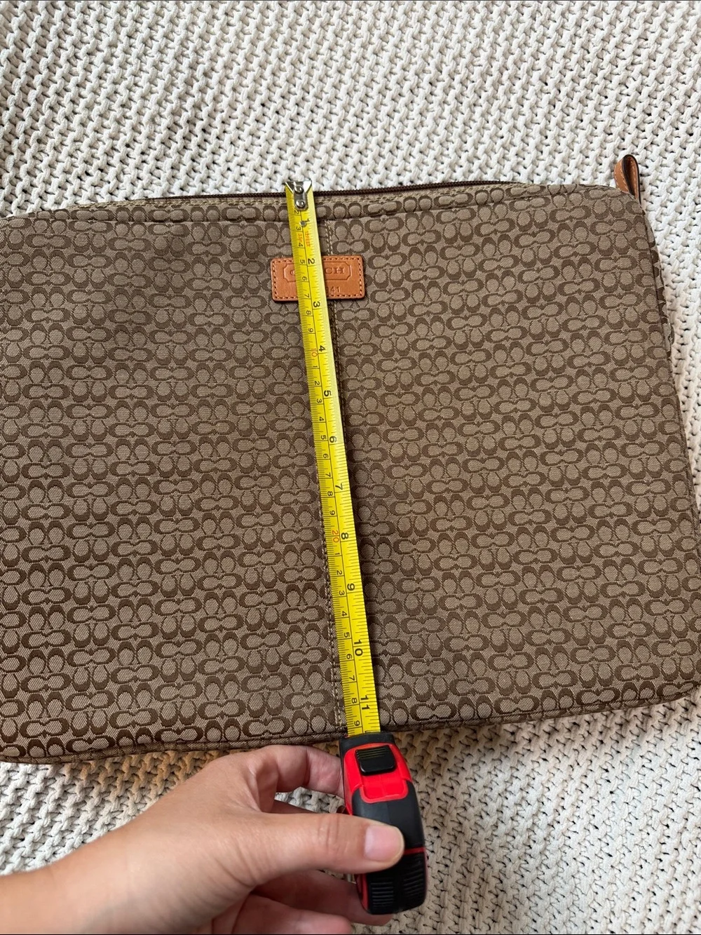Coach Brown Signature Canvas Laptop Sleeve